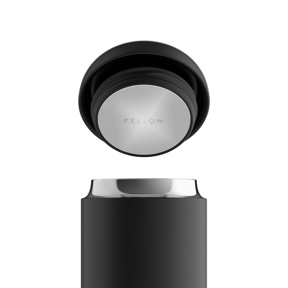 Black mug lid open image