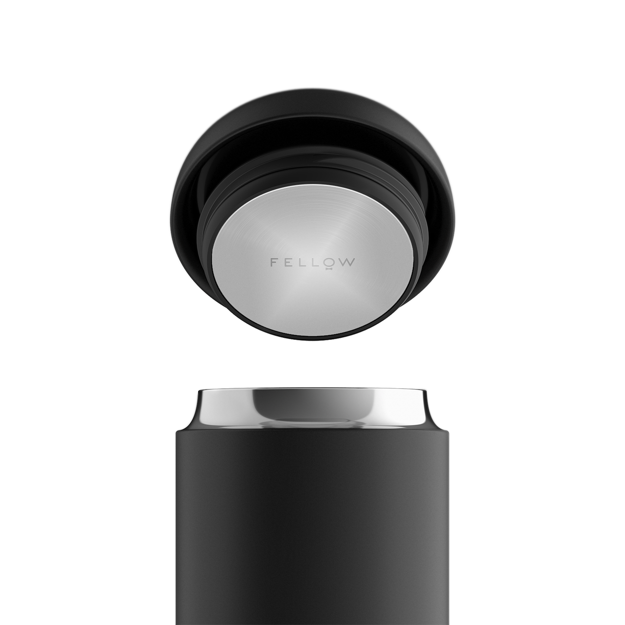 Black mug lid open image