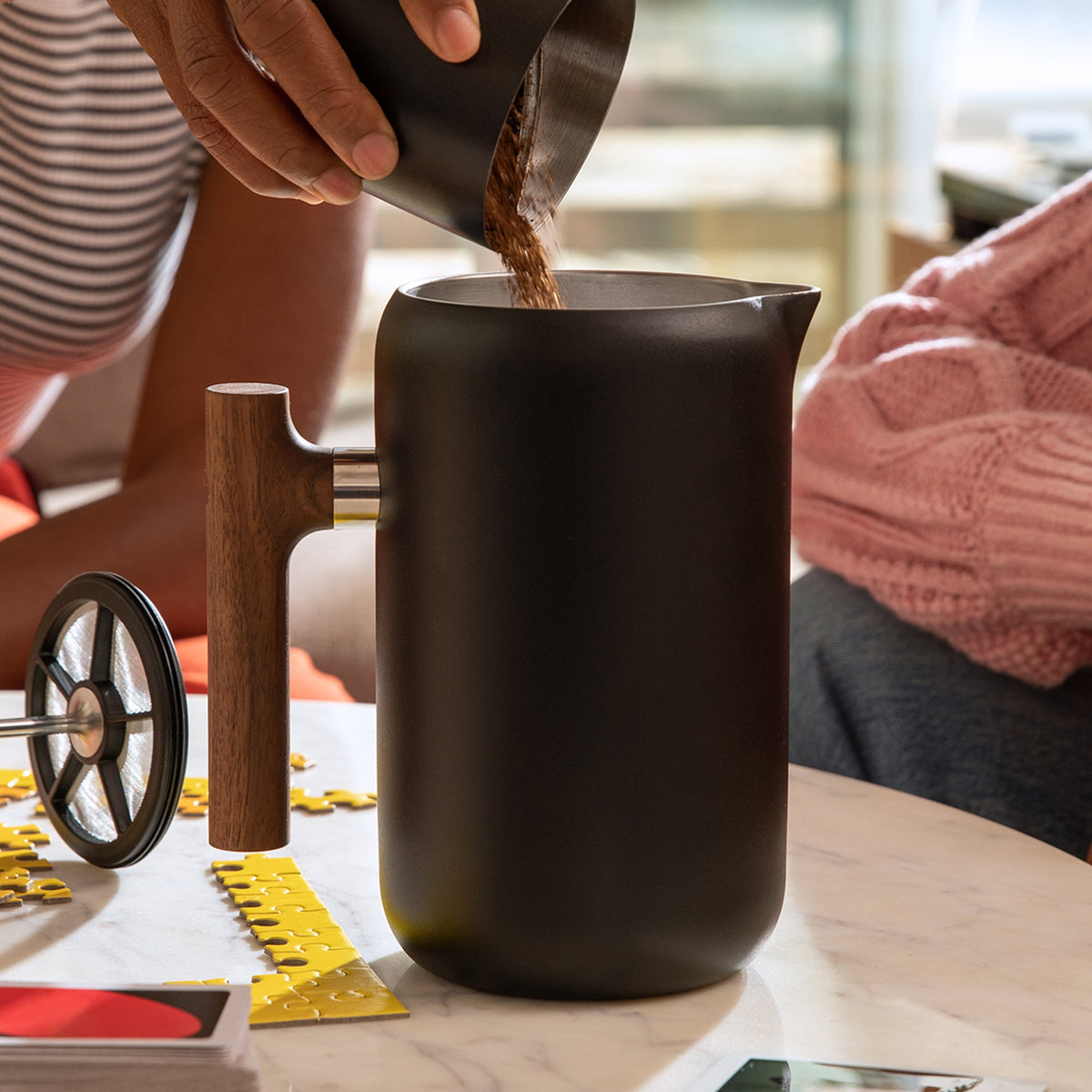 lifestyle image of french press